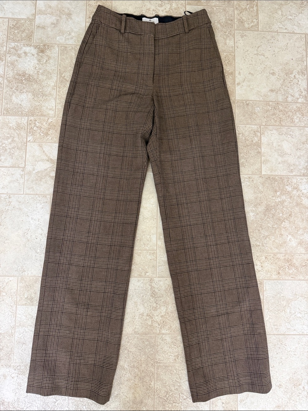 Babaton Brown Glen Plaid Dress Pants